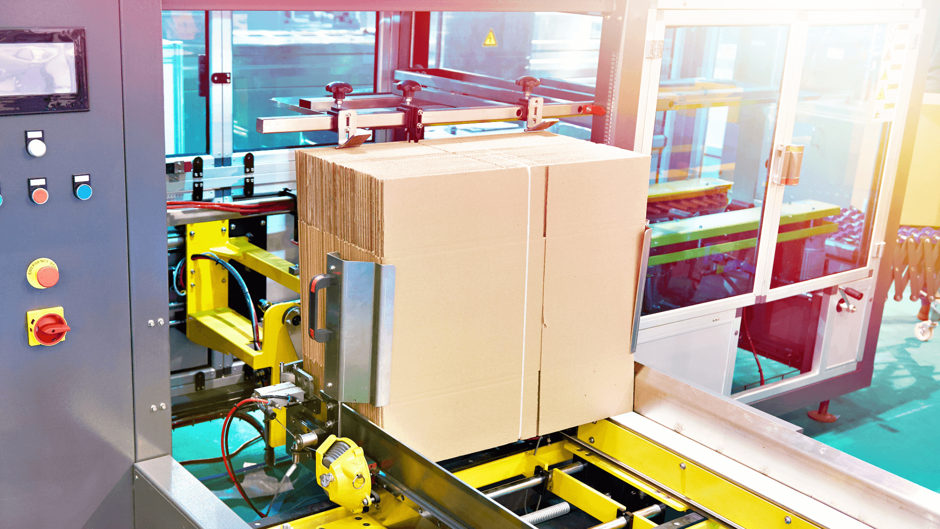boxes in a packaging machine for labor saving packing
