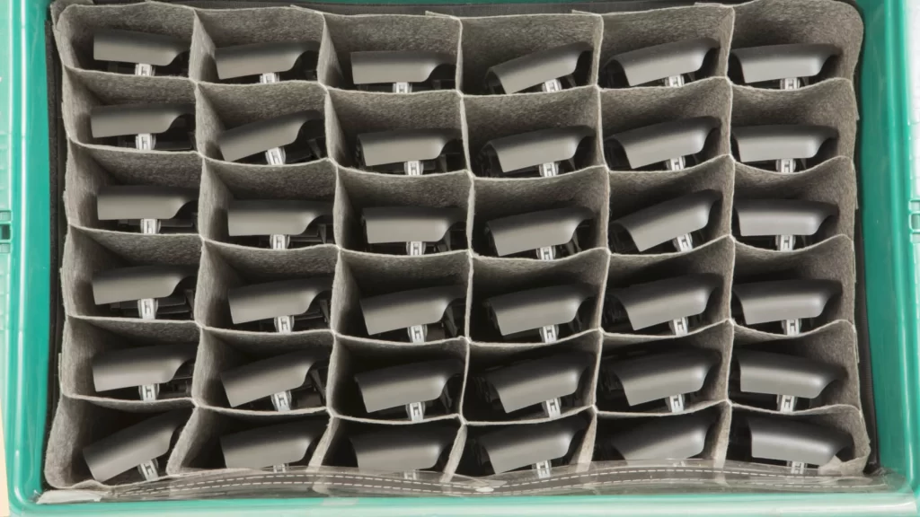 Returnable Tote With Automotive Parts 